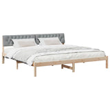 Bed frame Brown and light grey 200 x 200 cm Solid pine wood 3394338