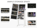Jewellery Cabinet with LED Light, Lockable Jewellery Organiser with Full-Length Mirror for Bedroom T3398P329937