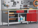 Work Bench with Drawer with Shelf Red and Grey 100 x 55 x 85 cm 4103459