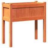 Garden Planters 2 pcs with Legs Wax Brown Solid Wood Pine 837559