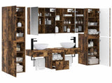 Bathroom Furniture Set 6 pcs Smoked Oak 3407187