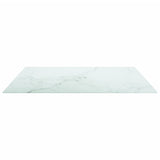 Table Top White 80x80 cm 6 mm Tempered Glass with Marble Design 322257