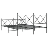 Metal Bed Frame without Mattress with Footboard Black 150x200cm 376522