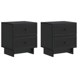 Bedside Cabinet 2 pcs Black 43 x 34.5 x 47.5 cm Engineered Wood 893838