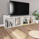 ZNTS Book Cabinet/TV Cabinet High Gloss White 36x30x143 cm Engineered Wood 800150