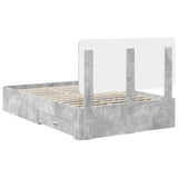 Bed Frame Concrete Grey 120 x 200 cm Engineered Wood 3412804