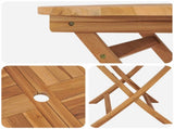 Folding Garden Table Natural 90 x 75 cm Solid Teak Wood 42042410