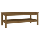 ZNTS Coffee Table Honey Brown 110x50x40 cm Solid Wood Pine 814277