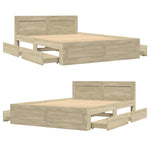 ZNTS Bed Frame with Headboard without Mattress Sonoma Oak 120x200 cm 3295571