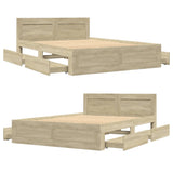 ZNTS Bed Frame with Headboard without Mattress Sonoma Oak 120x200 cm 3295571