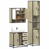 3 Piece Bathroom Furniture Set Sonoma Oak Engineered Wood 3301106