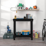 Work Bench Black 80x50x80 cm Solid Wood Pine 822500