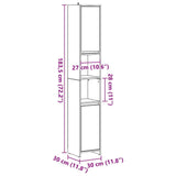 Bathroom Cabinet Concrete Grey 30x30x183.5 cm Engineered Wood 856063