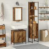 Bathroom Furniture Set with Shelf 3 pcs Brown Engineered wood 3332551