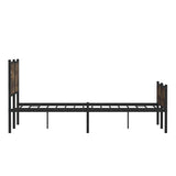 Metal Bed Frame without Mattress Smoked Oak 137x190 cm 4007849