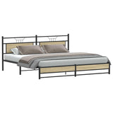 Metal Bed Frame without Mattress Sonoma Oak 200x200 cm 3325123