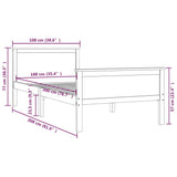 Bed Frame without Mattress Solid Wood Pine 100x200 cm 322175