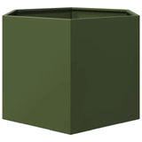 ZNTS Garden Planter Olive Green Hexagon 69x60x45 cm Steel 851125