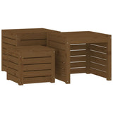 3 Piece Garden Box Set Honey Brown Solid Wood Pine 823958