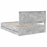 Bed Frame with Drawer Concrete Grey 140 x 200 cm Engineer Wood 3410179