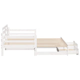 Daybed with Trundle and Drawers without Mattress White 90x190 cm Single 3302242