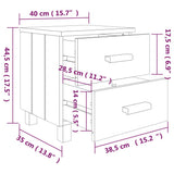 Bedside Cabinets HAMAR 2 pcs Dark Grey 40x35x44.5 cm Solid Wood 340410