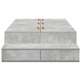Storage Bed Frame Concrete Grey 90 cm Engineered Wood 3335608