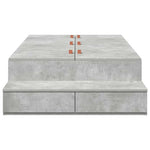 Storage Bed Frame with Door Concrete Grey 236.5 x 90 x 31.5 cm 3335608