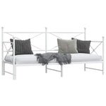 ZNTS Daybed with Trundle without Mattress White 80x200 cm Steel 4104687