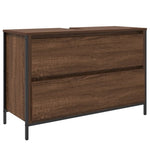 ZNTS 3 Piece Bathroom Furniture Set Brown Oak Engineered Wood 3328363