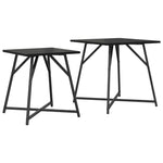 ZNTS Side Table Set of 2 - Black Oak Engineered Wood and Metal 869726