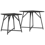 ZNTS Side Table Set of 2 - Black Oak Engineered Wood and Metal 869726
