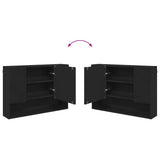 Mirror Cabinet with Door Black 80 x 17 x 55 cm Engineered Wood 883355