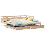 Daybed with Trundle and Drawers without Mattress 80x200 cm 3302233