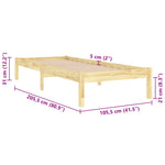 810007 Bed Frame without Mattress Solid Wood 100x200 cm