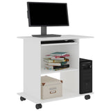 802894 Computer Desk White 80x50x75 cm Engineered Wood