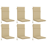 High Back Chair Cushion GEMERT 6 pcs 100% Polyester Beige 945728