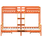 Bunk Bed without Mattress 80x200/140x200 cm Wax Brown Solid Wood 3207168