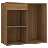 Dressing Table Set with LED Brown Oak Engineered Wood 3114106