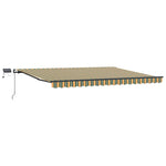 Retractable Awning Manual Green and yellow 400 x 300 cm Fabric 3330708