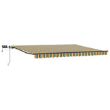 Retractable Awning Manual Green and yellow 400 x 300 cm Fabric 3330708