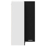 Hanging Cabinet with Door Black Oak and White 57 x 57 x 100 cm 884371