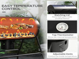 Steel Charcoal BBQ, with Ash Catcher and Warming Rack T3398P320099