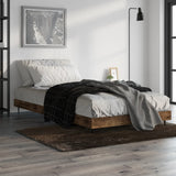 Bed Frame without Mattress Smoked Oak 90x200 cm Engineered Wood 832274