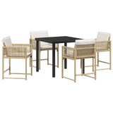 Garden Dining Set 5 pcs Beige Poly Rattan 3380757