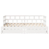 Daybed with Trundle and Drawers without Mattress White 90x200 cm 3302208