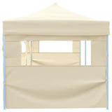 Folding Pop-up Party Tent with 5 Sidewalls 3x9 m Cream 44975