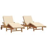Sun Lounger 2 pcs Beige 200 x 67 x 84cm Solid Acacia wood 3325178
