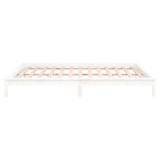 LED Bed Frame without Mattress White 160x200 cm Solid Wood 820617