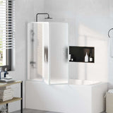 Shower Bath Screen Wall 117 x 120 cm 3 Panels Foldable 140784